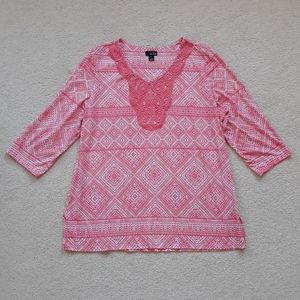 Erika Coral 3/4 Sleeve Shirt